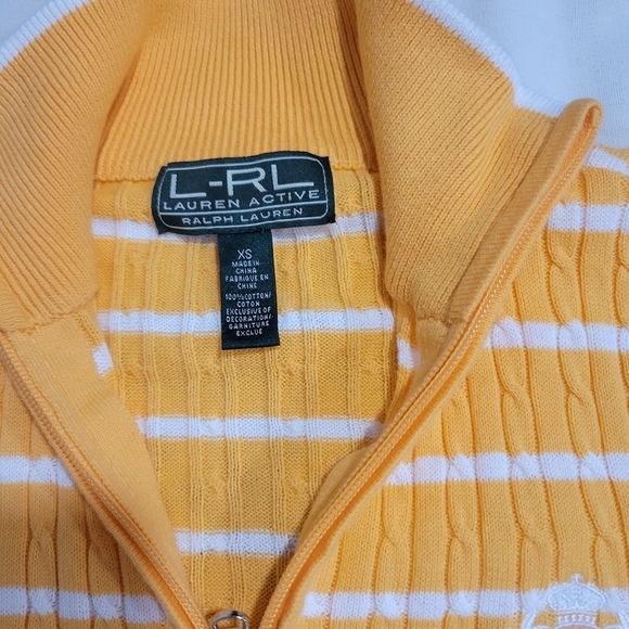 Lauren Ralph Lauren Active Cable Knit Full Zip Sweater Jacket Size XS Preppy - Picture 9 of 9
